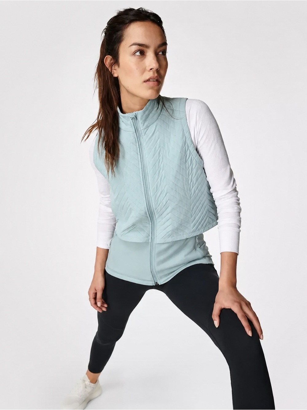 Sweaty Betty Fast Track Padded Gilet Quilted Layered Vest Size Small